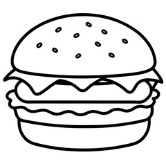 Burger Outline Vector Art Ideas