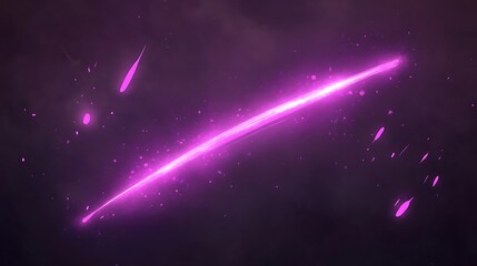 Fototapeta premium Glowing Purple Energy Streak Across Dark Background