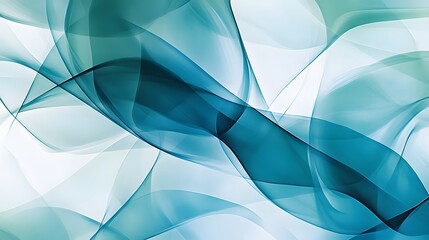 Fototapeta premium Flowing blue waves abstract art digital design contemporary space minimalist style visual serenity