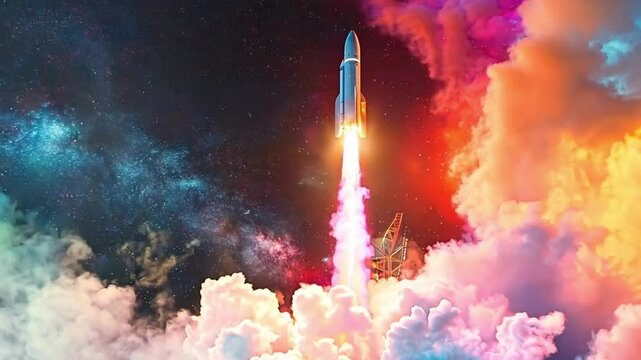 cinematic rocket launch footage