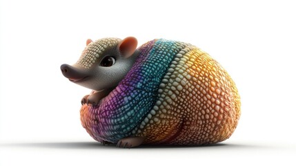 Obraz premium Rainbow Armadillo Cartoon Studio Shot