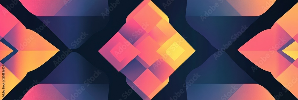 Poster colorful geometric pattern with vibrant hues and modern design elements creating a striking visual a