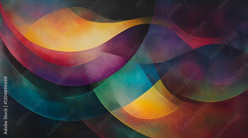 Poster dynamic swirling abstract art studio digital artwork colorful atmosphere close-up view modern aesthe