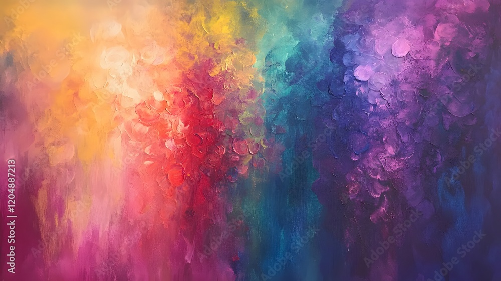 Poster vibrant abstract art displaying colorful swirls creative studio painting artistic environment close-