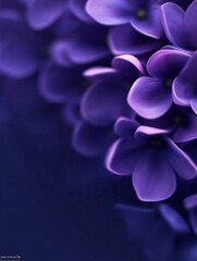 Soft purple blossoms gently bloom in warm light. AI Generated