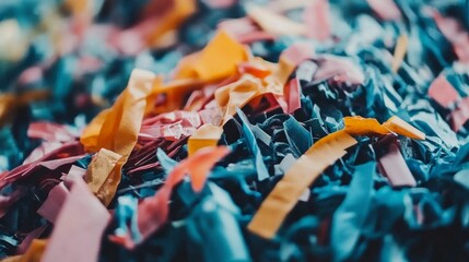 Sorting multicolored plastic scraps for recycling industrial facility close-up waste management environment sustainable initiative