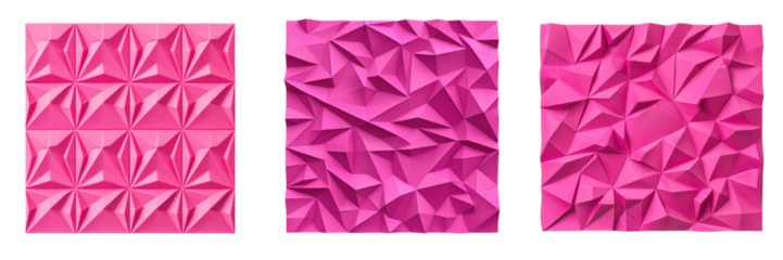 Vibrant pink geometric abstract polygon background with a faceted crystal prism pattern design  Minimalist low poly and futuristic visual style with a dynamic and contemporary look
