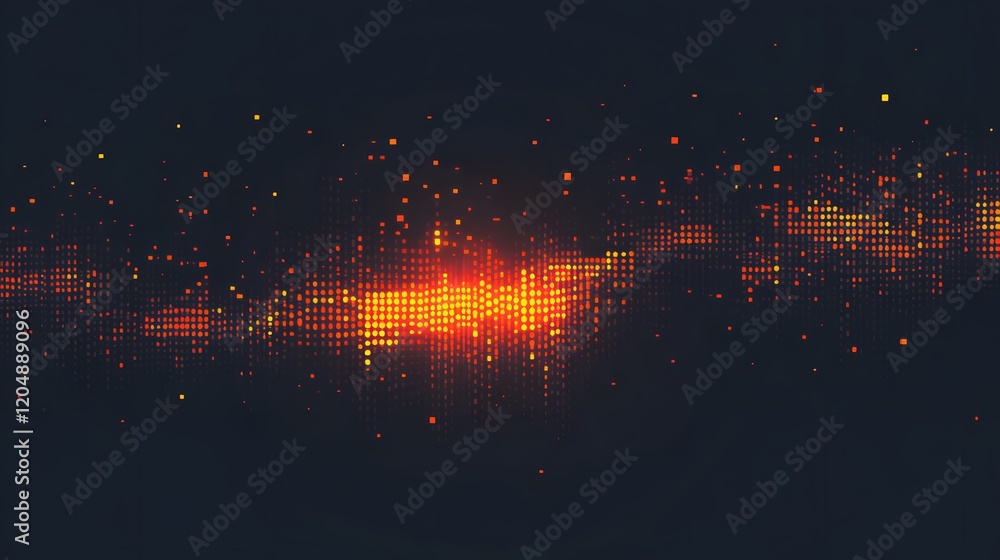 Poster dynamic digital waveforms in vibrant colors abstract artwork modern digital environment high-contras