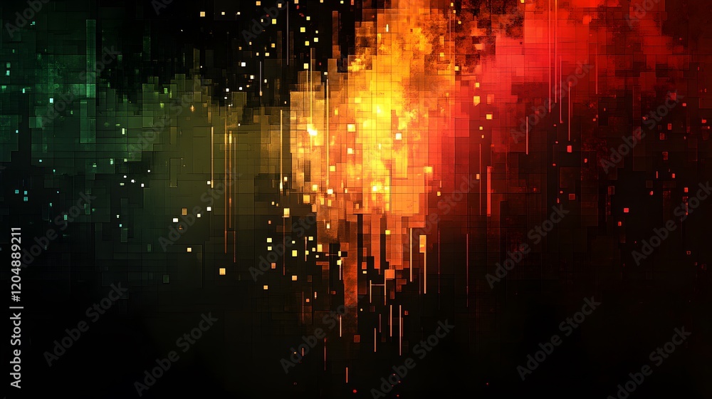 Poster dynamic abstract visualization of colorful patterns digital artwork modern art environment artistic 