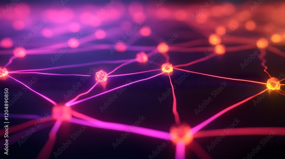 Poster visualizing neural connections abstract technology network digital art futuristic environment close-