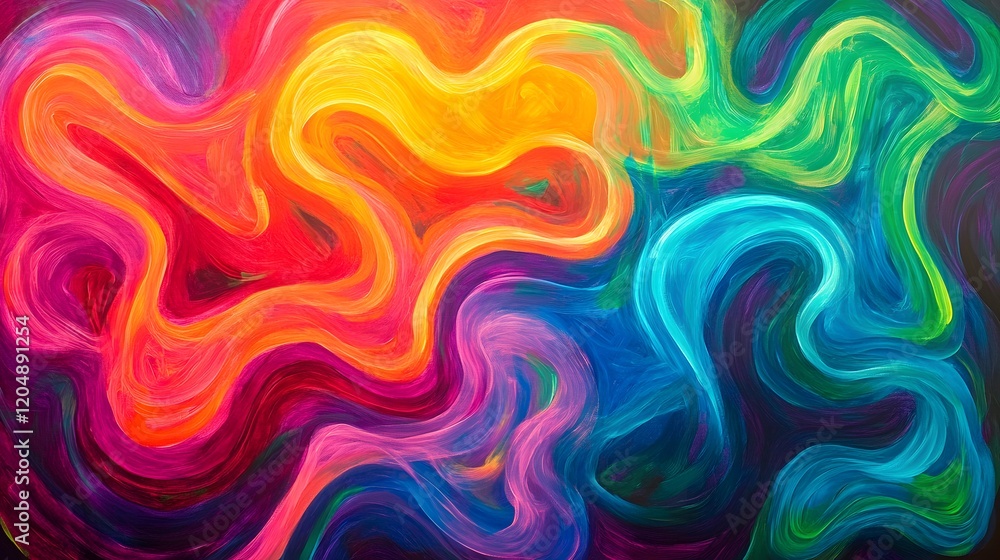 Poster dynamic color flow art abstract gallery digital painting vibrant environment aerial view artistic ex