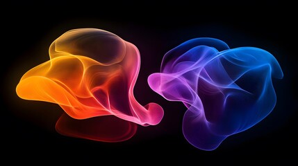 Vibrant fluid motion abstract art digital design dark background artistic perspective visual concept