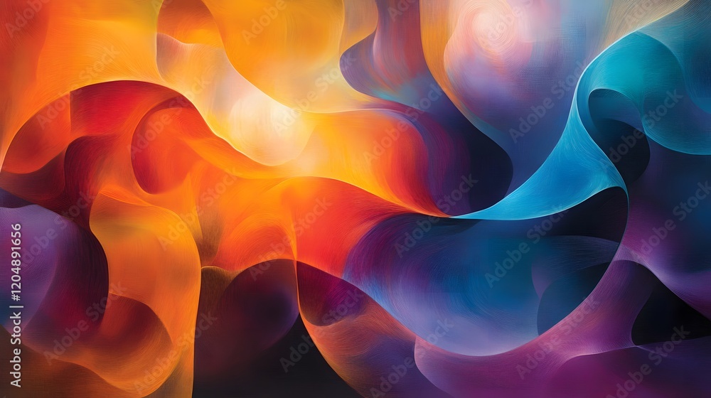 Aufkleber dynamic color flow abstract art studio digital artwork vibrant environment close-up view creative ex