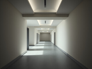 bright and white colored liminal space, 3d render