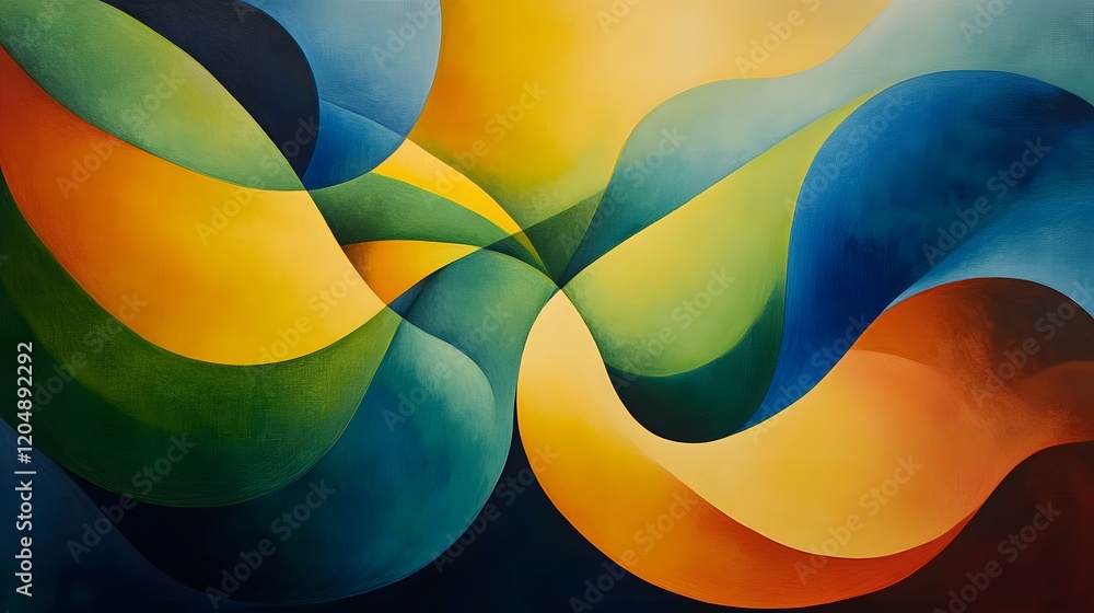 Poster dynamic abstract wave patterns art gallery digital artwork vibrant colors close-up fluidity and moti