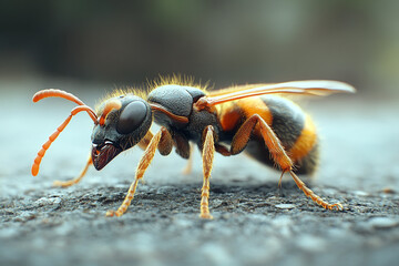 A Detailed Close Up Of A Yellow And Black Wasp