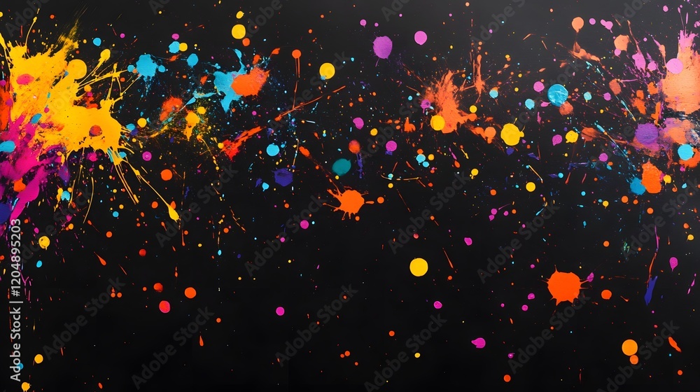 Poster vibrant color splash event art studio abstract artwork creative environment dynamic viewpoint expres
