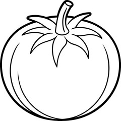 Clean Tomato Vector Line Drawing