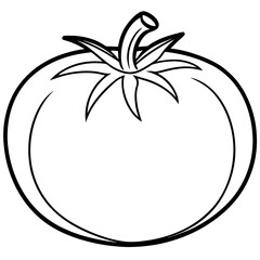 Clean Tomato Vector Line Drawing