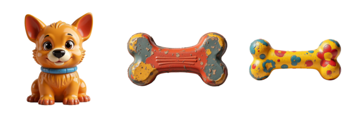 Vintage Dog Toy Collection Evoking Nostalgic Charm