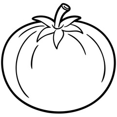 Clean Tomato Vector Line Drawing