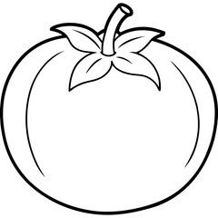 Clean Tomato Vector Line Drawing
