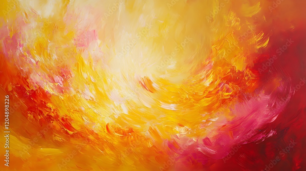 Poster vibrant abstract art displaying fiery colors art gallery painting contemporary environment close-up 