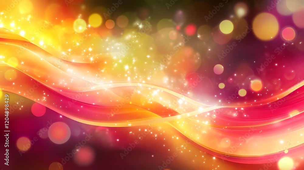 Aufkleber dynamic flowing abstract waves colorful light patterns graphic design digital art vibrant environmen