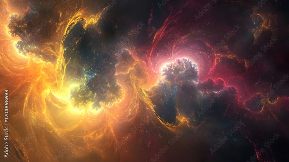 Poster dynamic cosmic explosion space digital art nebula environment abstract viewpoint universe concept