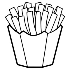 Creative Fries Outline Art
