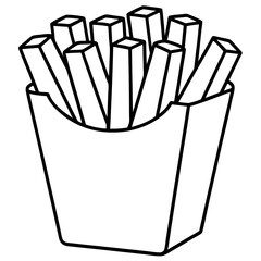 Creative Fries Outline Art