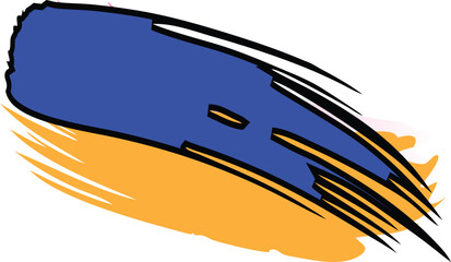 Abstract Blue Brush Stroke on Geometric Background