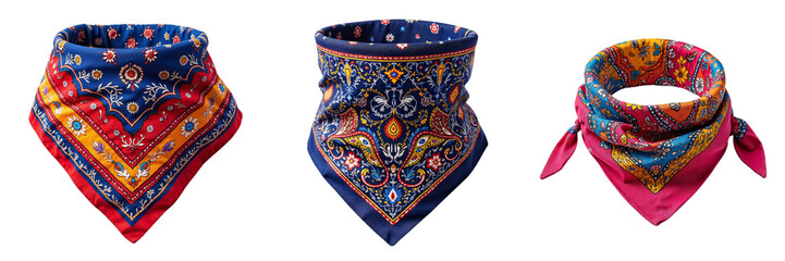 Colorful Bandanas with Paisley Patterns Displayed