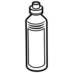 Creative Water Bottle Outline Vector