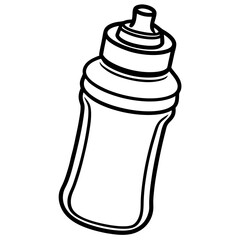 Creative Water Bottle Outline Vector