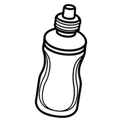 Creative Water Bottle Outline Vector