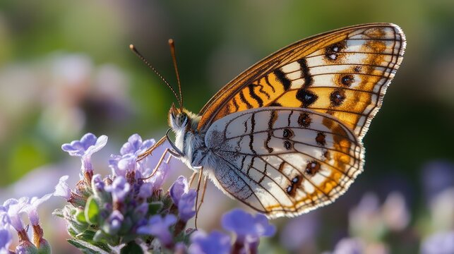 Spectacular Butterfly on Lavender Flowers