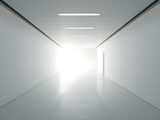 Obraz premium bright and white colored liminal space, 3d render