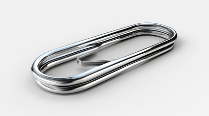 Silver Oval Snap Hook on White Background