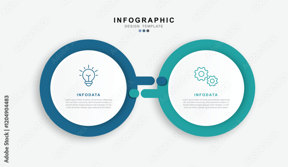 Fototapete Vector Infographic label design template . process diagram with icons and 2 options or steps.