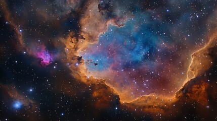Fototapeta premium A Cosmic Landscape of Nebulae and Stars in Deep Space