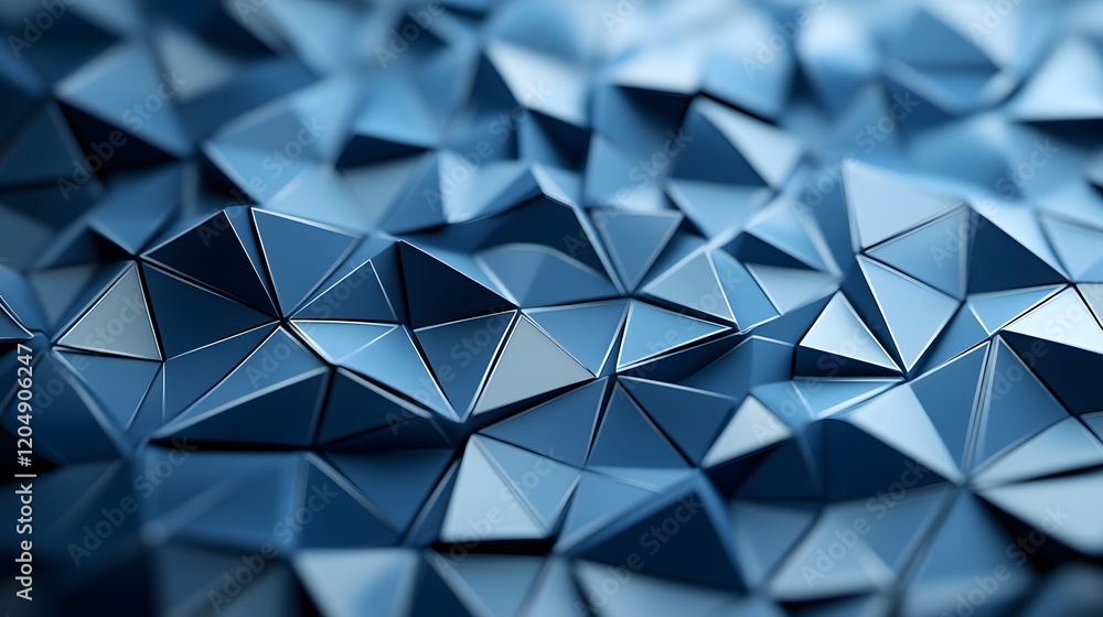 Poster dynamic blue geometric patterns abstract digital art studio modern aesthetic close-up shape and form