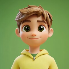 Cartoon Boy Portrait Collection, Warm Smiles and Various Outfit Styles