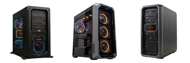 High-Tech Server Towers Showcasing LED Features