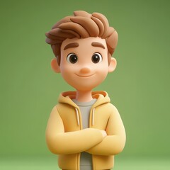Cartoon Boy Portrait Collection, Warm Smiles and Various Outfit Styles