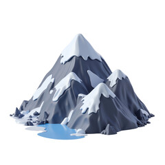Mountain Peaks with Snow Caps and Water