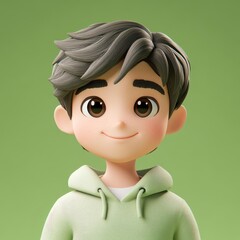 Cartoon Boy Portrait Collection, Warm Smiles and Various Outfit Styles
