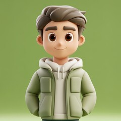 Cartoon Boy Portrait Collection, Warm Smiles and Various Outfit Styles
