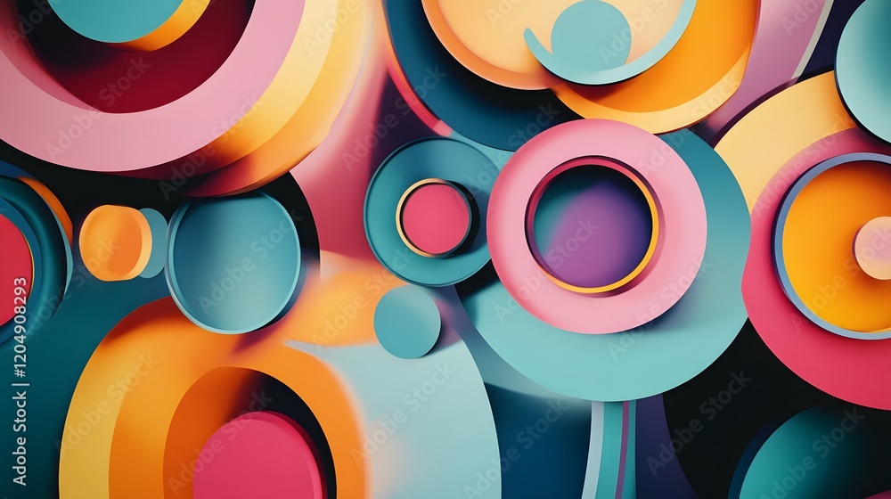Poster creative colorful circles design abstract art graphic composition modern environment close-up view v