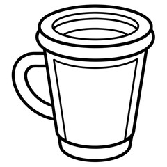Elegant Coffee Cup Outline for Vector Art